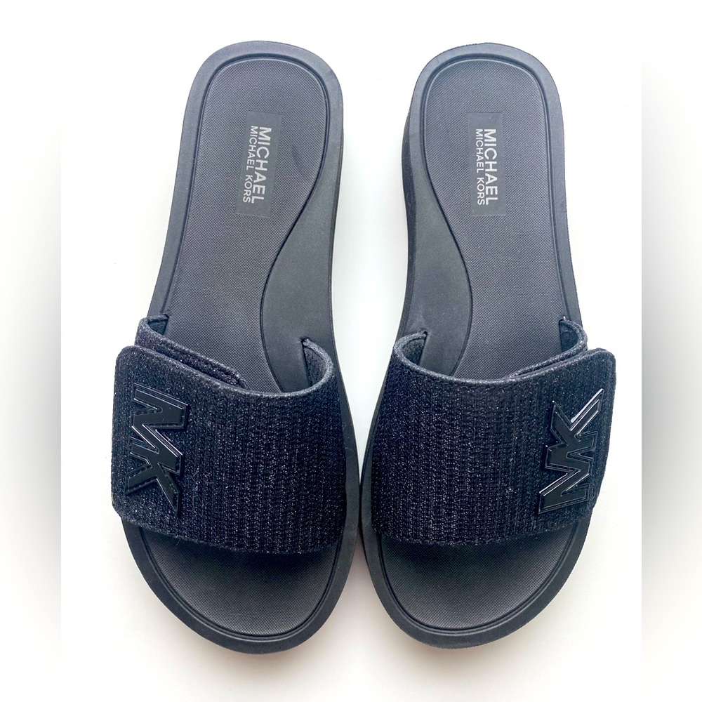 Michael Kors Logo Platform Slides